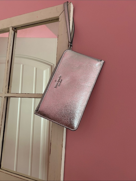 kate spade Handbags - kate spade Metallic Rose Pink Wristlet Clutch